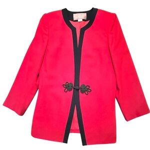 Seville Vintage Red/ Black 100% Wool Women’s Blazer Jacket Size 10/Medium